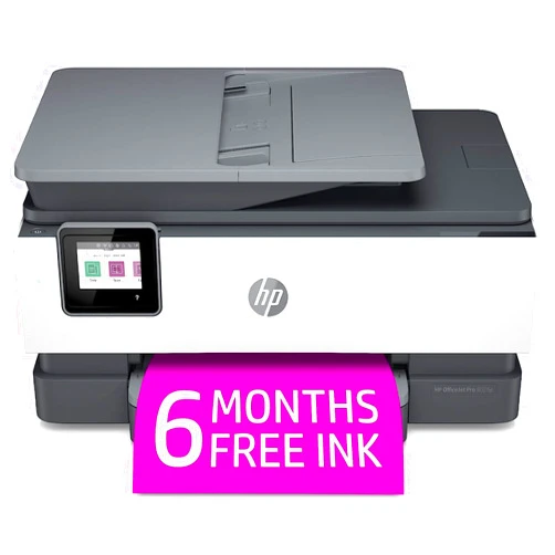 HP OfficeJet Pro 8025e Wireless Color All-in-One Printer with Bonus 6 Free Months Instant Ink, Grey (1K7K3A) (Renewed Premium)