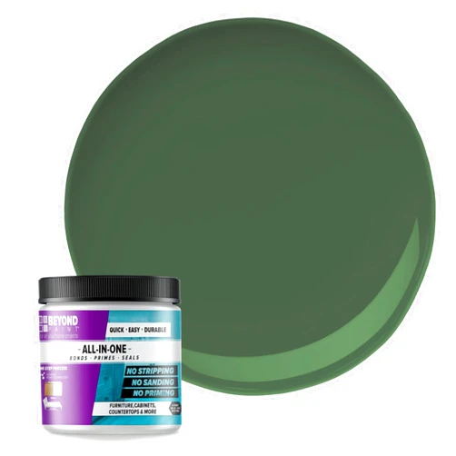 Beyond Paint All-in-One Refinishing Paint, No Sanding, Matte Finish for Cabinets, Countertops, Furniture and Doors, 1 Pint, Forest Green