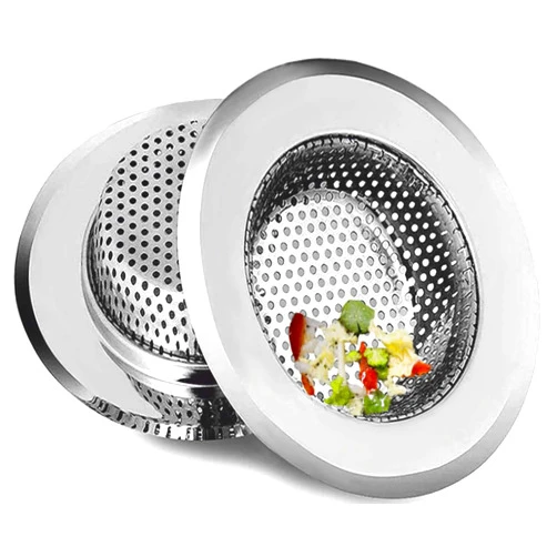Kpela Home 2PCS Sink Drain Strainer- Upgrade 304 Stainless Steel Never Rust - Kitchen Sink Strainer Basket - Food Catcher for Kitchen Sinks, Garbage Disposal Strainer– Large Rim 4.5”
