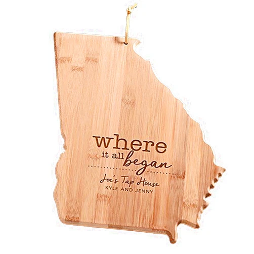 GiftsForYouNow Engraved Where It All Began Georgia State Cutting Board, Bamboo, Personalized