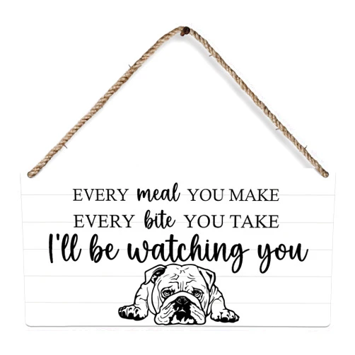 Huester American Bulldog Wall Plaque, Bulldog Gifts, Every Meal You Make Dog Decor, 12x6 inches