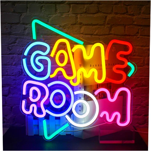 FAXFSIGN Green Game Room Neon Sign,USB Powered Led Neon Signs for Home Wall Decor,Boys Room Decor,Gamer Room Decor,Gaming Room Decor Game Zone Party Decor Bedroom Gaming Wall Lightup Signs