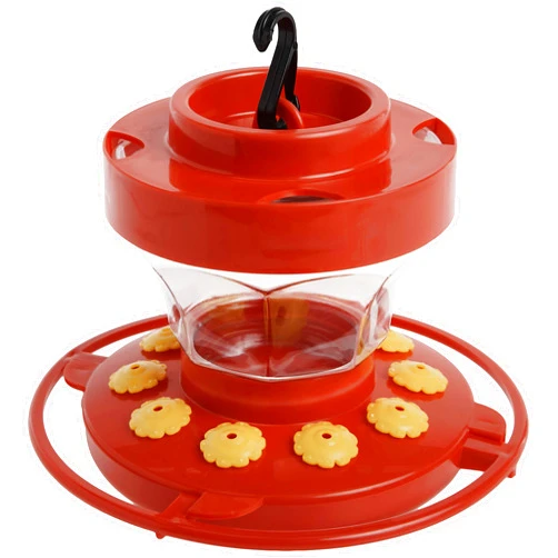 First Nature 993091-546 16 oz. Hummingbird Flower Feeder , Red