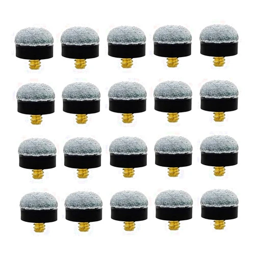 CcHuDE 20 Pcs 13mm Screw on Pool Cue Tips Billiard Cue Tips Replacement Pool Table Cue Tips Screws Soft Hard Screw on Tips for Snooker