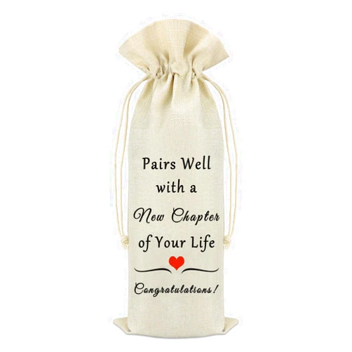 Mikela New Job Gifts Wine Bag for Women Men Pairs Well With a New Chapter of Your Life Coworker Leaving Gift Congratulation Engagement Retirement New Beginning Gift New Job Gifts for Colleague Boss Friends