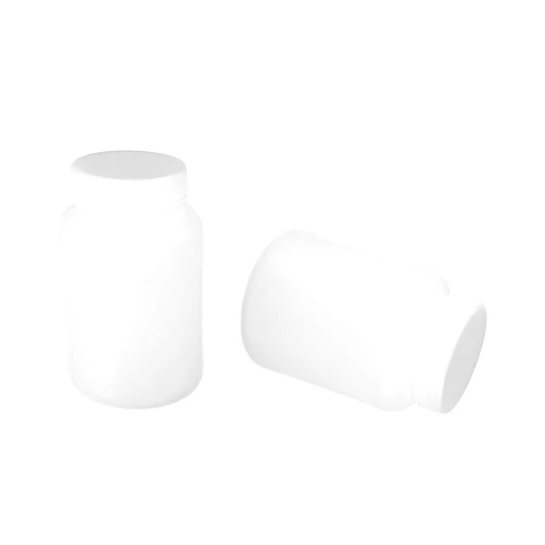 Othmro 10Pcs 500ml Plastic Bottles, Lab Cylindrical Chemical Reagent Bottle, Wide Mouth Laboratory Reagent Polyethylene Bottle, Sample Sealing Liquid Storage Container for Food Store White