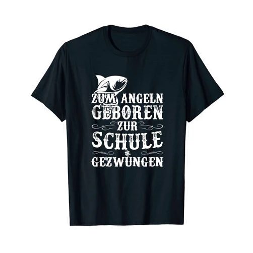Lustiges Fischer Papa Angler Geschenk Fisch Spruch Angel gift idea for fishing born to school T-Shirt