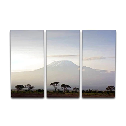 BFOIUGTKRQUE 3 Panel Wall Art Modern Artworks for Home Decor Canvas Prints Kilimanjaro Pictures for Living Room Bedroom Decoration, Ready to Hang