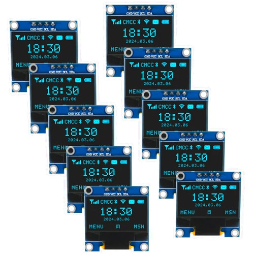 AITRIP 10 Pieces 0.96 Inch OLED I2C IIC Display Module 12864 128x64 Pixel SSD1306 Mini Self-Luminous OLED Screen Board Compatible with Arduino Raspberry Pi-Blue