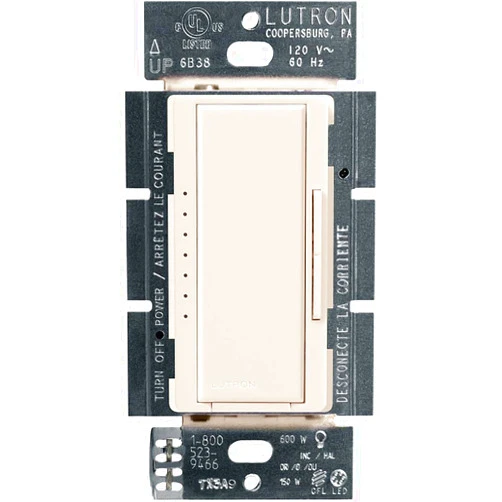 Lutron Maestro LED+ Dimmer Switch for Dimmable LED, Halogen and Incandescent Bulbs, 150W/Single-Pole or Multi-Location, MACL-153M-LA, Light Almond