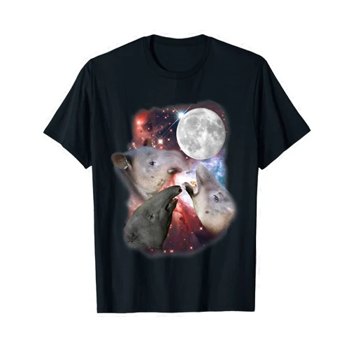 Camping Outdoor Vibes Tees Three Moon Tapirs Funny Tapir Graphic Cool Camping Novelty T-Shirt