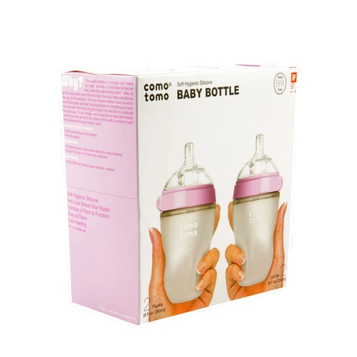 Comotomo Natural Feel 8oz. Bottle, 4 Pack - Pink