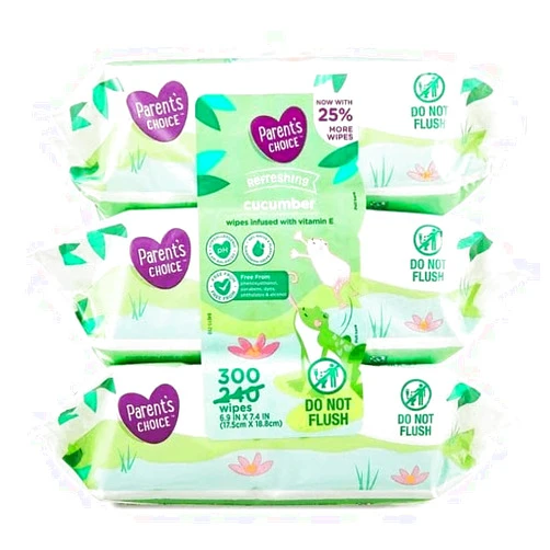 Generic Cucumber Scent Baby Wipes, 300 Count, Parents' Choice (pack of 1)