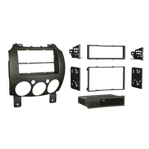 Metra Electronics 99-7518B Single/Double DIN Dash Installation Kit for 2007-Up Mazda 2 Vehicles, Black