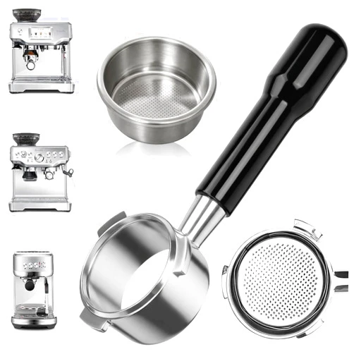 TooAemiS 54mm Bottomless Portafilter fit Breville Barista Express Machines BES870XL 880BSS 878BSS 840XL 500BSS 450BSS BES500,3 Ears Espresso Portafilter with 18g Basket