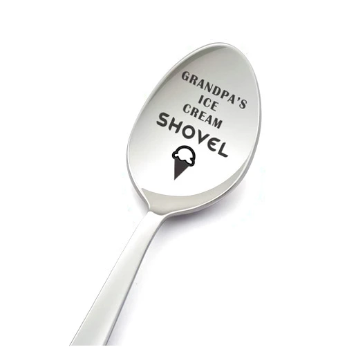 LYF Collection Grandpa's Ice Cream Shovel Spoon -Best Grandpa Gift From Granddaughter For Father's Day- Birthday Gifts For Grandpa - Crafted By
