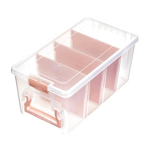 ArtBin Semi Satchel Portable Craft Organizer with 3 Dividers - Clear Plastic Storage Case for Art & Craft Supplies