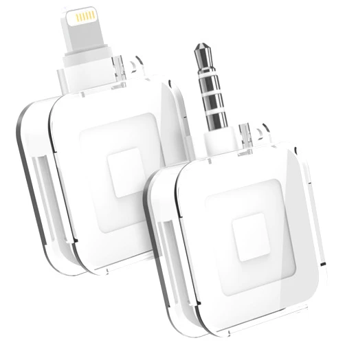 BASSIRY Lanyard Case for Square Reader for Magstripe with 3.5mm Headset Jack or Lightni Connector Cover Case for Square Reader Magstripe Holder(2 Packs, Transparent