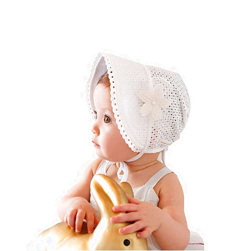 XYX Baby Girl Toddlers Breathable Lacy Bonnet Eyelet Cotton Adjustable Sun Protection Hat
