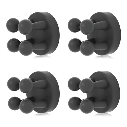 XoYoZo 4 pcs Silicone Toothbrush Holder Multi-Function Hook Waterproof self Adhesive Single Toothbrush Hook Plug Holder for Wall for Hanging Bathroom Kitchen Living Room Office
