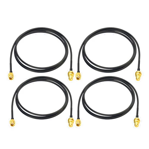 Bingfu WiFi Antenna Extension Cable 4-Pack RP-SMA Male to RP-SMA Female Bulkhead Mount RG174 Coaxial Cable 1m 3 feet for WiFi Router Security Camera Wireless Mini PCI Express PCIE Network Card Adapter
