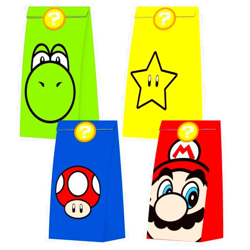 BCHOCKS 28 PCS Game Theme Birthday Party Candy Gift Bags for Super Bros Mario Party Supplies Birthday Party Decorations - Party Favor Goody Treat Candy Bags for Game Kids Adults Birthday Party Decor