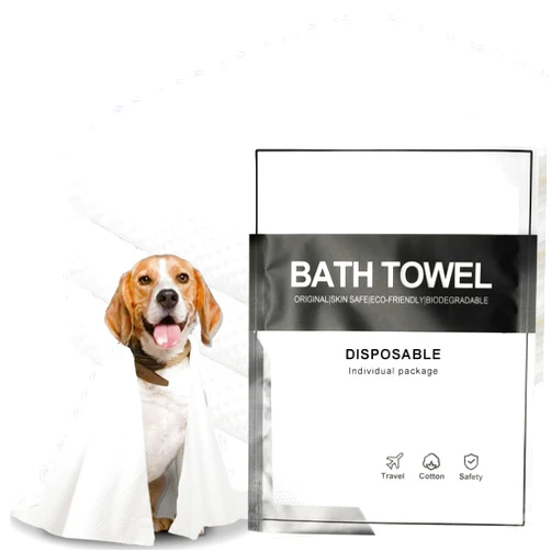 Godiyyer 3pcs Disposable bath towel Pet Grooming Towel Dog Towel Super Absorbent nonwovens Dog Drying Towel Soft Pet Bath Towel for All Dogs and Cats 27.6 * 47