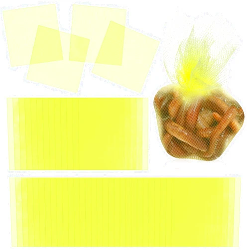 Woanger 100 Pcs Fishing Soft Spawn Net 3 x 3 Inch Spawn Sac Netting Square Spawn Sack Mesh for Roe Bags Fishing Bait Accessories, Chartreuse