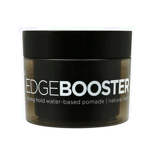 Style Factor Edge Booster HIDEOUT Water-based Pomade 3.38 Oz | Darkens Gray Hair with Strong Hold and High Shine (Natural Black)