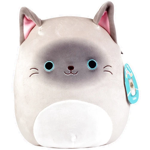 Squishmallows Original 10-Inch Felton The Siamese Cat - Official Jazwares Plush - Collectible Soft & Squishy Kitty Stuffed Animal Toy - Add to Your Squad - Gift for Kids, Girls & Boys
