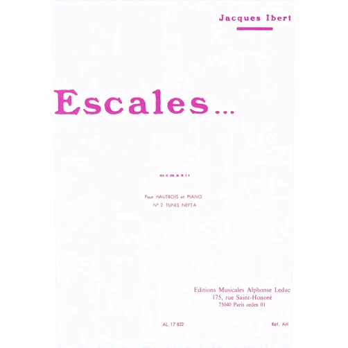 French Edition by IBERT JACQUES (COMP (Author) JACQUES IBERT: ESCALES (OBOE/PIANO)