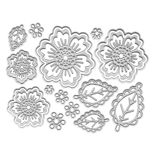Yanzhang Flower Cutting Dies Symmetry Pattern Floral Leaf Metal Die Cuts Plant Embossing Cutting Stencils for Card Making DIY Embossing Photo Frame Decorative