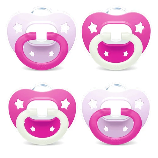 NUK Orthodontic Pacifiers, 6-18 Months, 4 Count (Pack of 1)