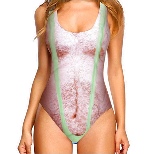 Aihihe Womens Funny One Piece Swimsuit Novelty 3D Print Sexy Bathing Suit 2024 Trendy Summer Monokini Swimwear