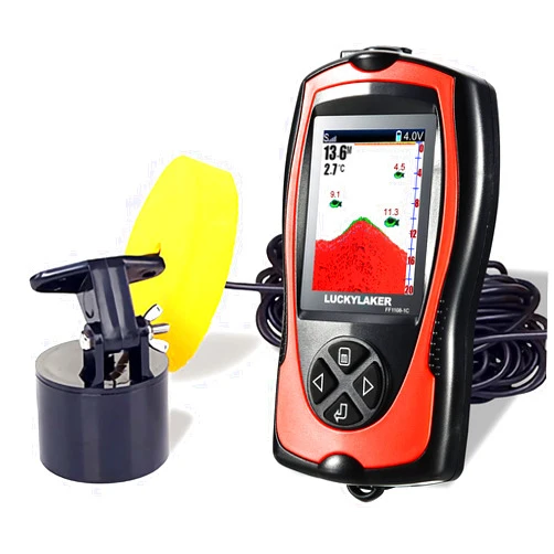 LUCKYLAKER Portable Display Fish Finder Boat Handheld Transducer Fish Finders Kayak Water Sensor Depth Finder LCD Wired Cable Ice Sea Fishing