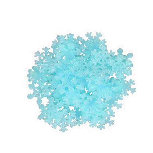 Amosfun 200PCS Glow in The Dark Snowflake Wall Sticker Christmas Fluorescent Ceiling Decals Xmas Home Wall Decoration
