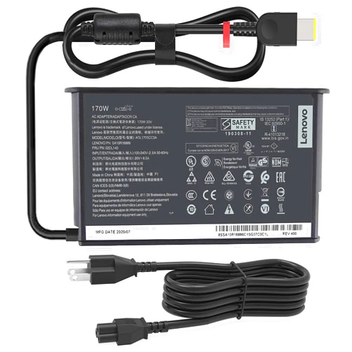 Lwuqen 170W 20V 8.5A AC Adapter Fit for Lenovo ThinkPad P50 P51 P52 P53 P70 P71 P73 P15 P15v P15g P16 P16v P17 W540 W541 T540P T15g T15p P1 X1 ADL170NLC3A Laptop Power Supply Charger (fit for 170W)