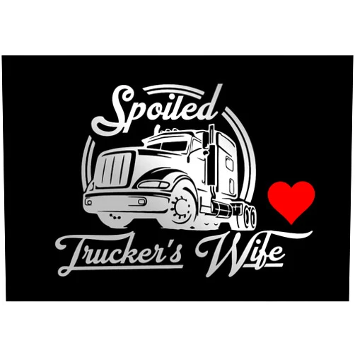 Imagnt Studio Spoiled Trucker's Wife Decal, Bumper Sticker (8 x 6 inches, Silver)