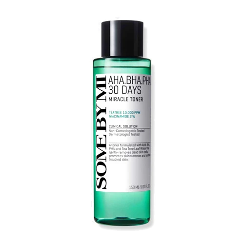 SOME BY MI AHA BHA PHA 30 Days Miracle Toner - 5.07Oz, 150ml - Mild Exfoliating Skin Prep Korean Toner for All Skin Types - Daily Blackhead Removing Pore Minimizer for Face Texture - Korean Skin Care