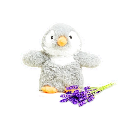 Warmies Intelex Warmies Microwavable French Lavender Scented Plush Grey Penguin, 5.91 x 5.91 x 9.84 inches