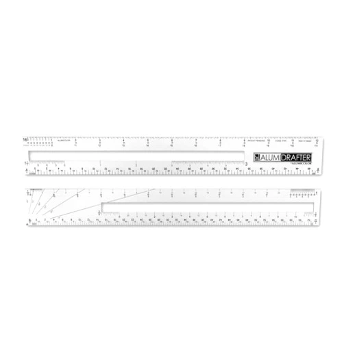 Alumicolor AlumiDrafter Architect Drafting Tool, 12IN, Silver