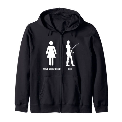 Angler und Fliegenfischer Designs Funny angler, predatory fish gift Zip Hoodie
