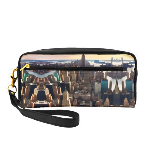 FRESQA New York City Print Portable Mini Makeup Bag,Versatile And Compact,Perfect For Your Essentials