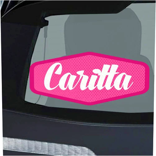 Makoroni Caritta Name, CAR Magnet-Magnetic Bumper Sticker 3.5x8 or 4.5x10 inc, DesM84