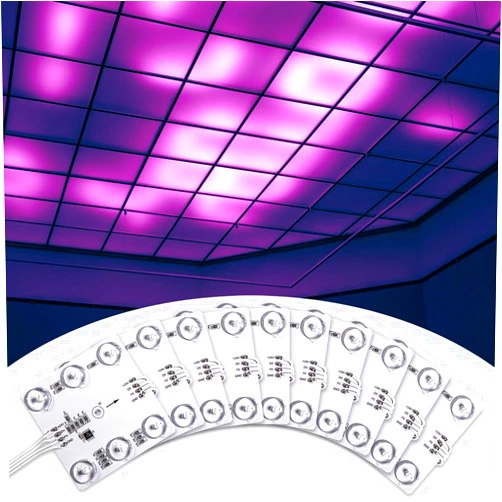 wixure® 20pcs TM1934 Dual Signal 6 LEDs 24V RGB Dream Color 70x70mm Diffuse Reflection Square Lamp Module Lights High Brightness for Adverting Box