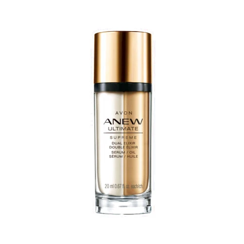 Avon Anew Ultimate Supreme Dual Elixir |Anti-Aging Serum + Oil with AHA, Argan Oil and Camellia Oil