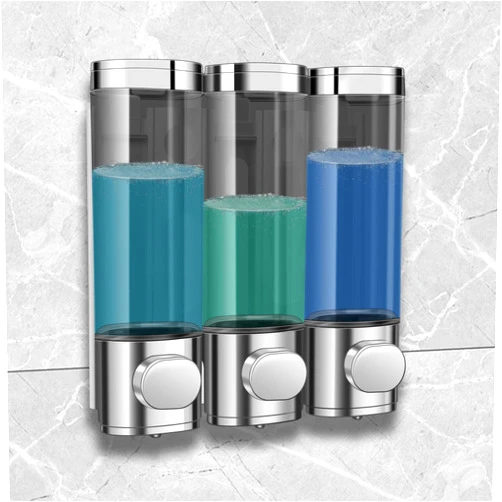 Zoronk 3 Chamber Shampoo Soap Dispenser No Leakage for Shower Wall Mounted and Conditioner Dispenser No Drill,Perfect for Bathroom, Kitchen,Hotel…