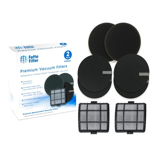 Fette Filter - Filter Pack Compatible with Bissell Powerglide 12118 Vacuum Cleaners (8 Filters Total)