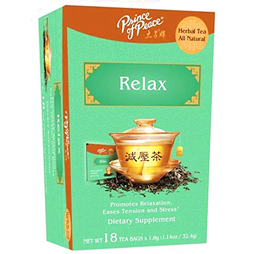 Prince of Peace Relax Tea, 4 Pack - 18 Tea Bags Each – Relaxation Tea Bags – Prince of Peace – Tea for Stress – Chinese Tea – Herbal Relax Tea – Calming Tea from Prince of Peace