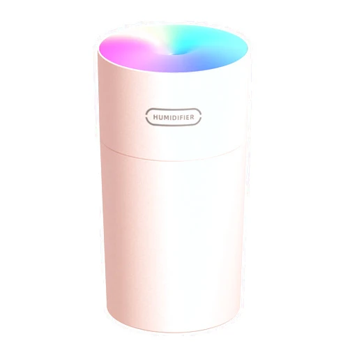 TRIIFON Mini Humidifier, Small Personal Cool Mist Humidifiers with Colorful Light, USB Powered, 2 Spray Modes, Auto Shut-Off, Ultra-Quiet Portable Air Humidifier for Women Kids Bedroom Office Desk (Pink)